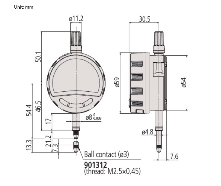 543-700B Mitutoyo Digimatic Indicator 12.7mm Range - .0005mm Res