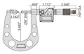 3588-33E INSIZE Deep Throat Micrometer 0.3