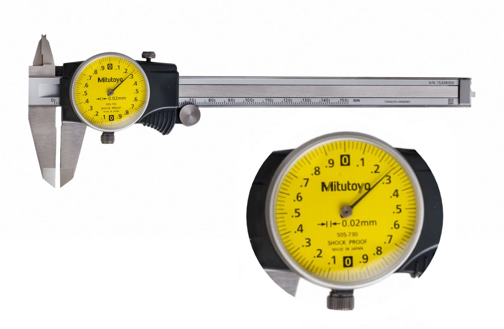 Mitutoyo 150mm Dial Caliper 0.02 mm Resolution, Metric & Imperial RS Stock  No.